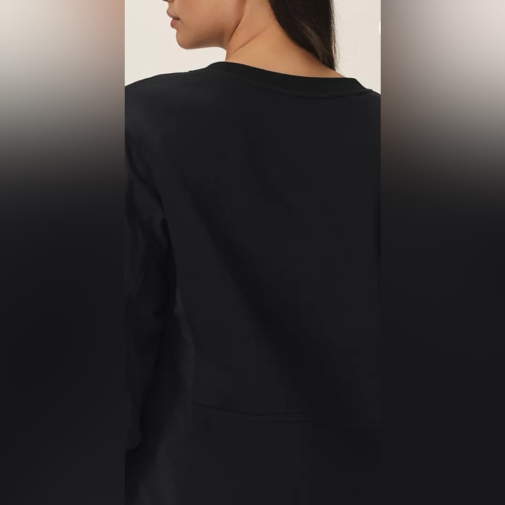 ANTHROPOLOGIE DAILY PRACTICE LONG SLEEVE RELAXED MINI DRESS BLACK SIZE M NWT - Picture 9 of 15
